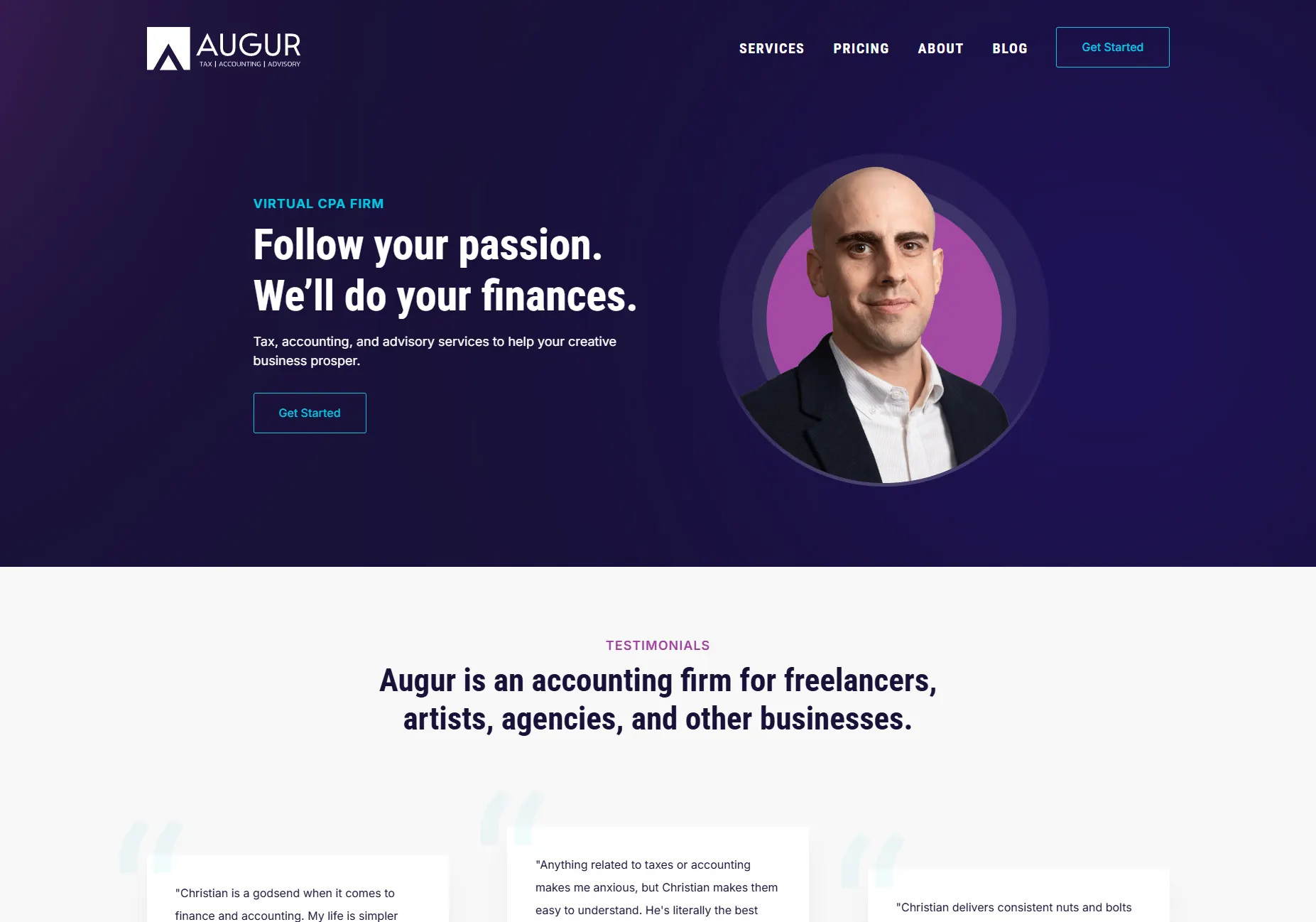 Augur CPA website design