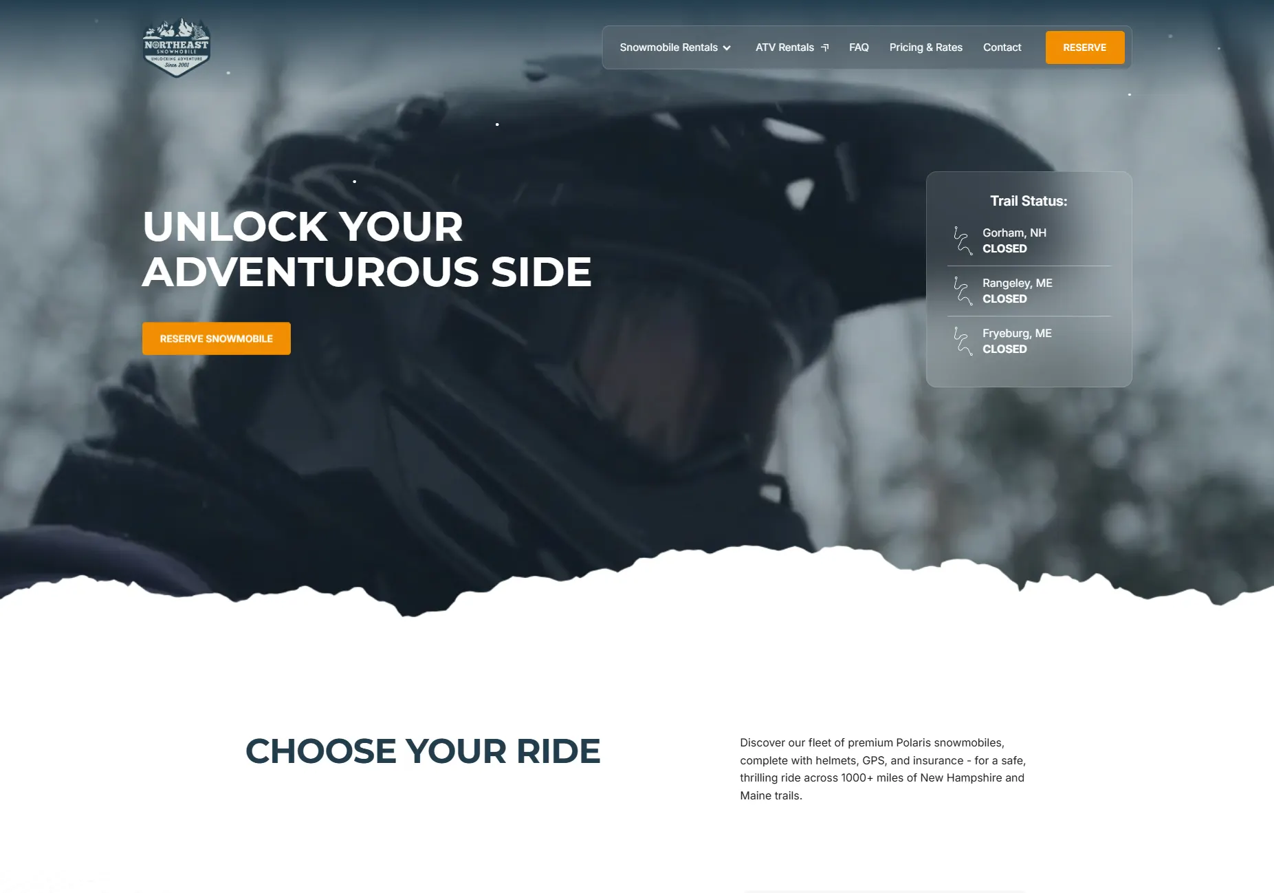 Northeast Snowmobile website design
