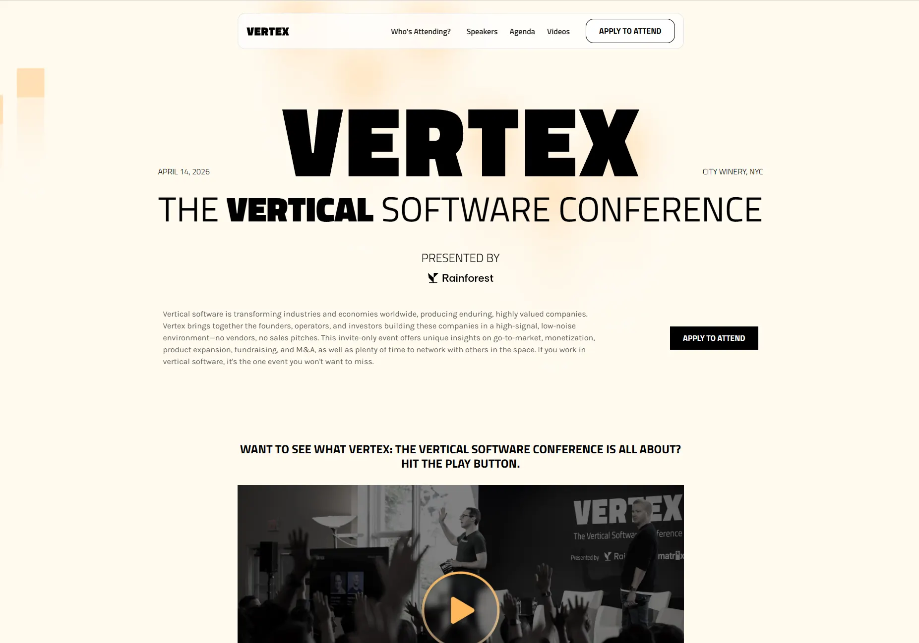 Vertex Conference website design