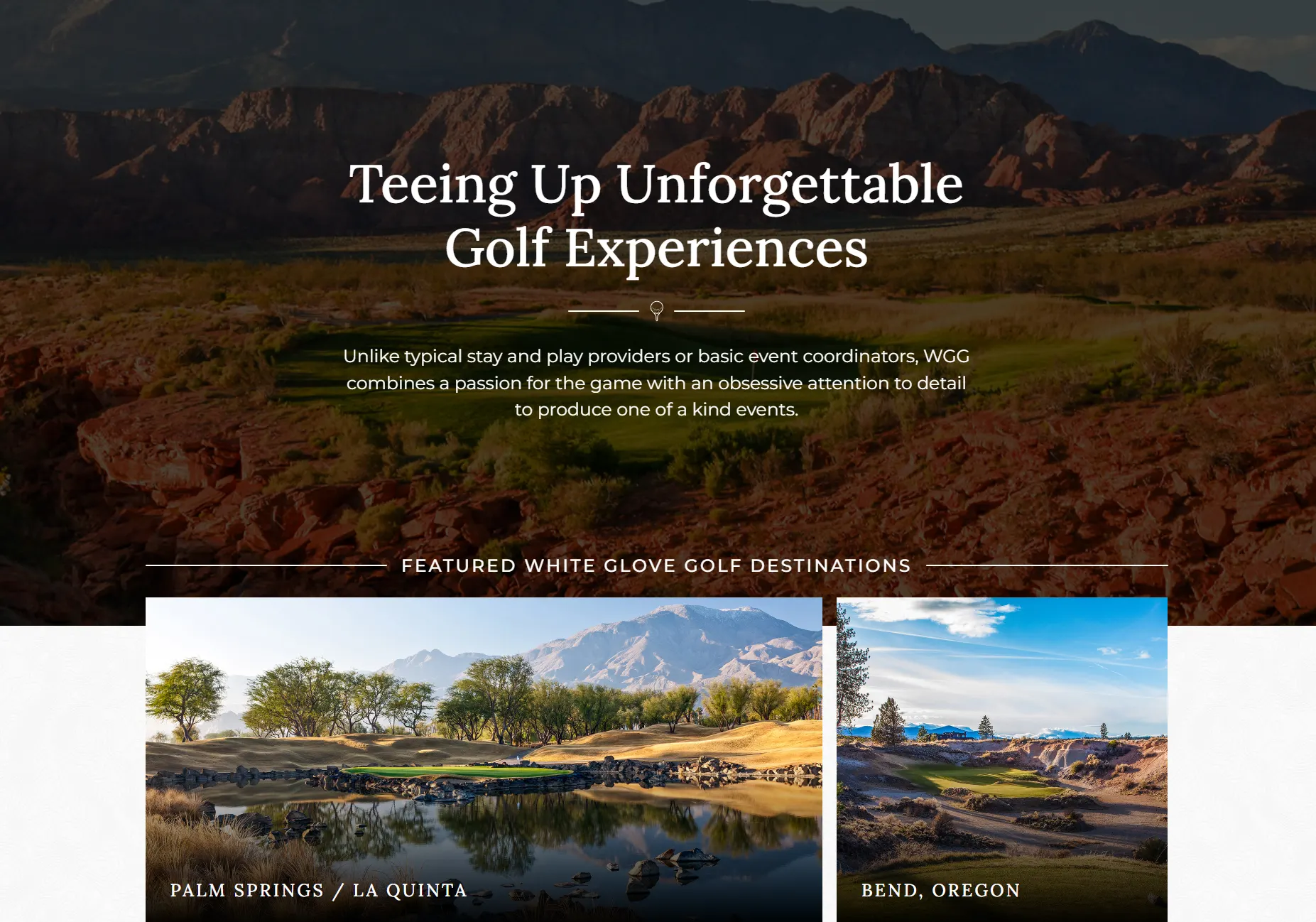 White Glove Golf website design